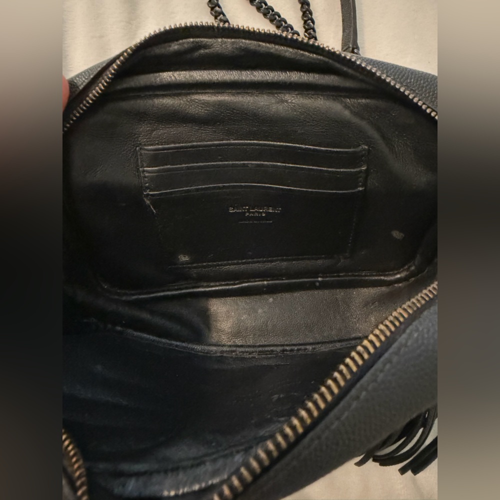 Saint Laurent Black Chevron Quilted Leather Crossbody with Tassel - Picture 5 of 8